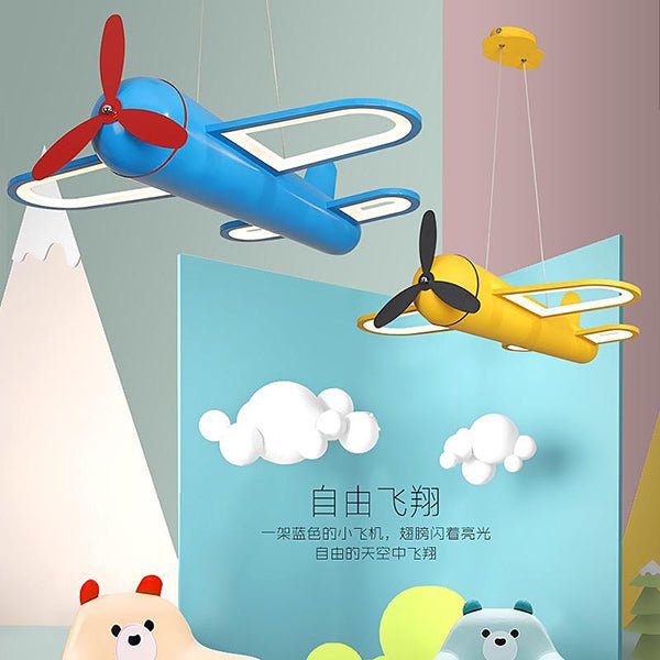 modern blue yellow airplane hanging lights.jpg