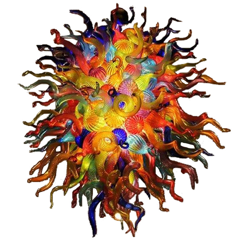 Modern Style Blown Glass Chandelier – Vibrant Carnival Burst