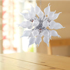 White floral blown glass chandelier hanging as art statements