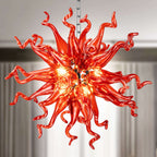 Sputnik Blown Glass Chandelier Red Color D20inch - Longree