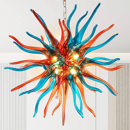 Sputnik Blown Glass Chandeliers Electroplating Multi Colors