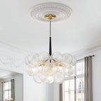Modern Clear globe bubble Ball Swirled Texture Glass Chandelier