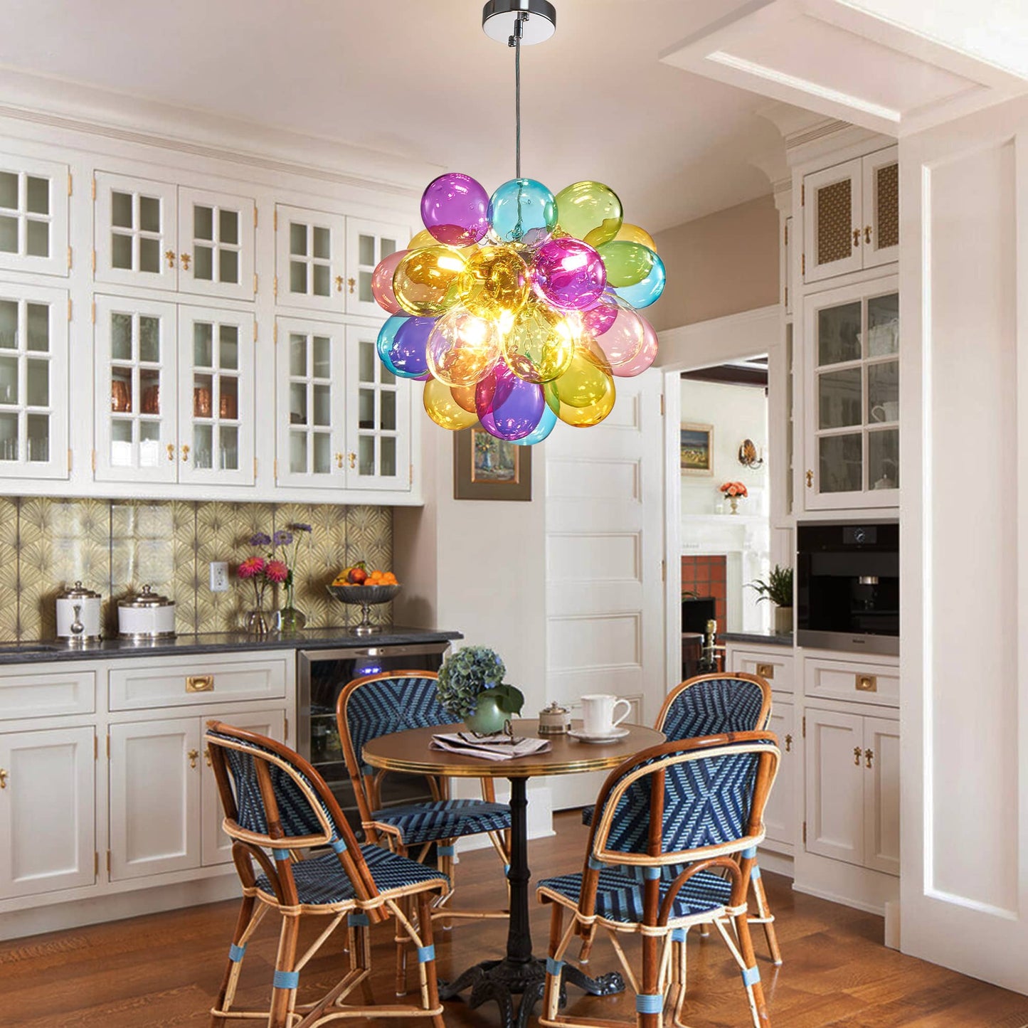 Colorful Blown Glass Bubbled Balloon Chandelier For Kid Room