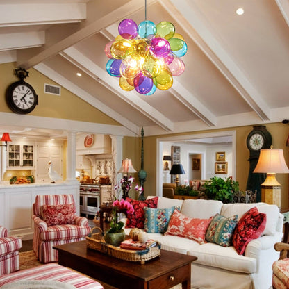 Colorful Blown Glass Bubbled Balloon Chandelier For Party