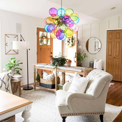 Colorful Blown Glass Bubbled Balloon Chandelier For Celebration