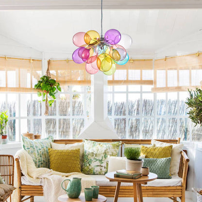 Colorful Blown Glass Bubbled Balloon Chandelier