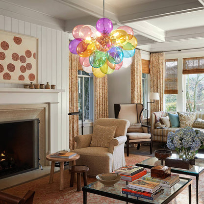 Colorful Blown Glass Bubbled Balloon Chandelier