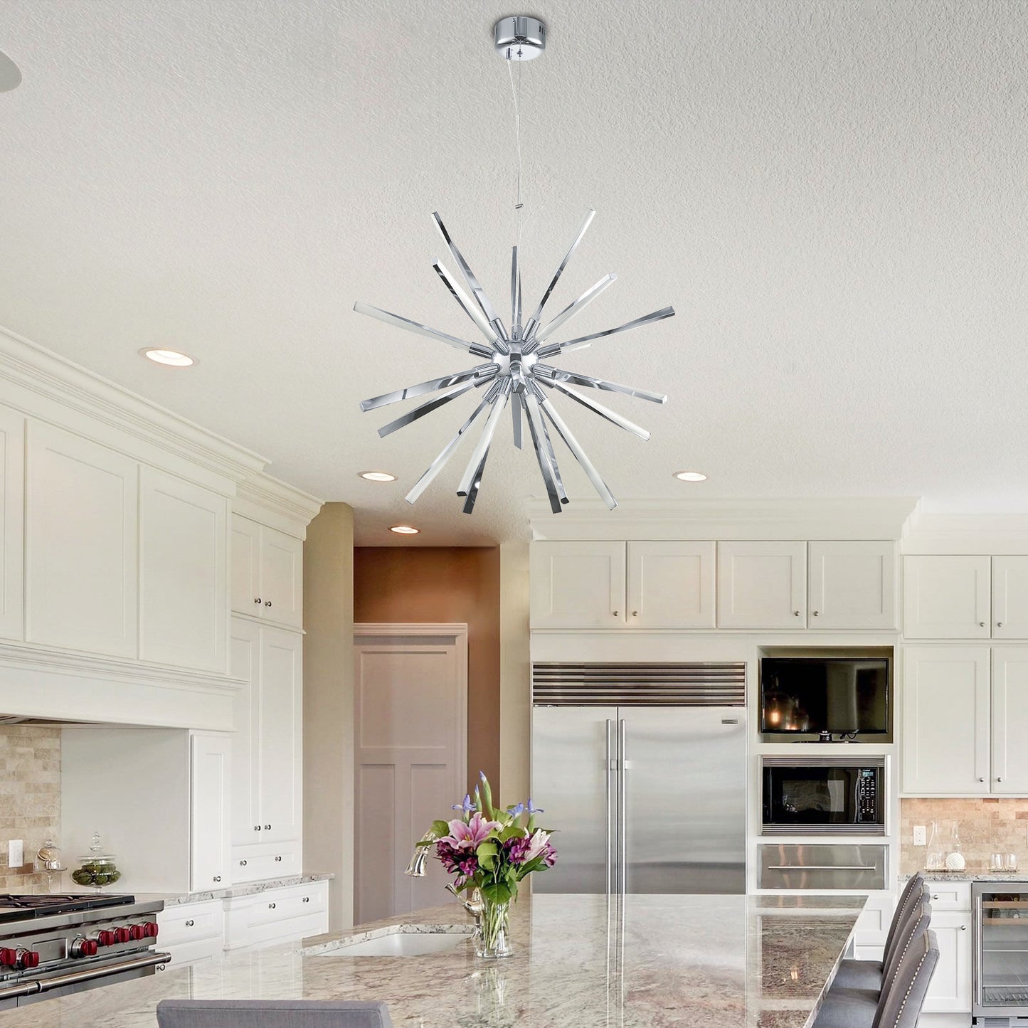 Mid-Century Starburst Chandelier For Dining Living Room Kitchen Island