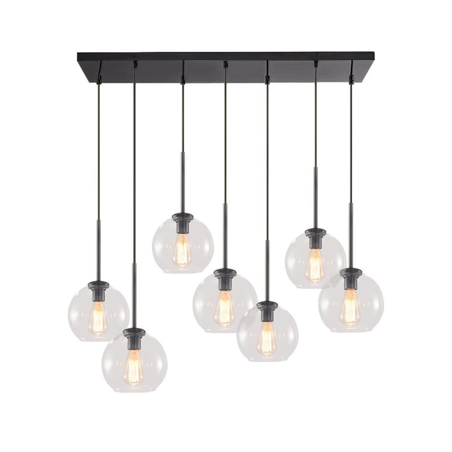 Retro Glass Hanging Globe Chandelier For Kitchen Island Secondary image