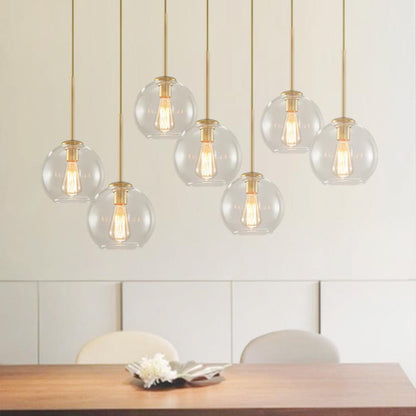 Contemporary Glass Hanging Globe Chandelier For Kitchen Island