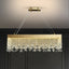 Modern Chandelier Matte Gold Rectangle Frame Crystal Pendants
