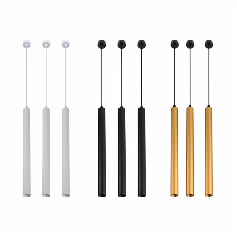 Nordic Long Cylinder Tube Pendant Lights Adjustable Hanging Spot Lights