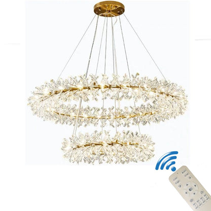 Modern Chandelier Glossy Ice Crystal Wheel For Living Room Hall