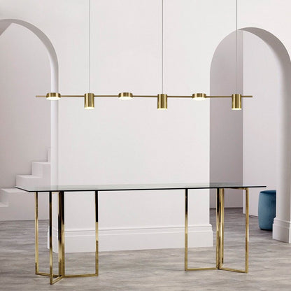 Modern Linear Brunch Chandelier Dimmable Hanging Light For Dining Room
