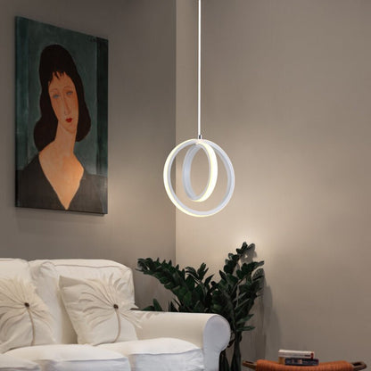 Modern Pendant Light Minimalist Black Or White Frame LED For Kitchen Island