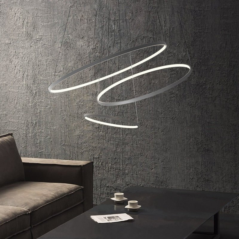 Luxury Chandelier Tiers Ring Circles LED Lighting Fixture