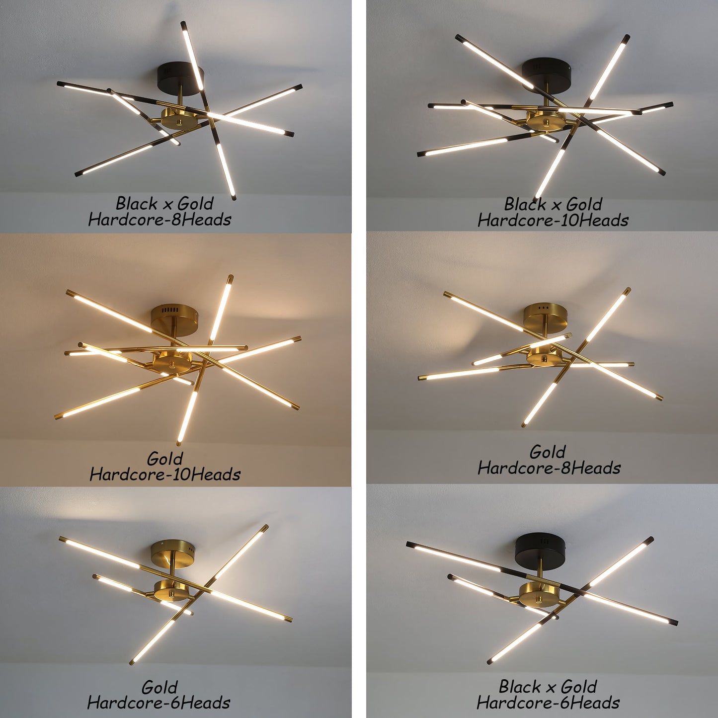 Modern Chandelier Streamlined Linear Rotatable LED For Dinning Room
