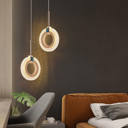 Modern Oval Or Ring Shape Acrylic Crystal Lampshade Pendant Light 
