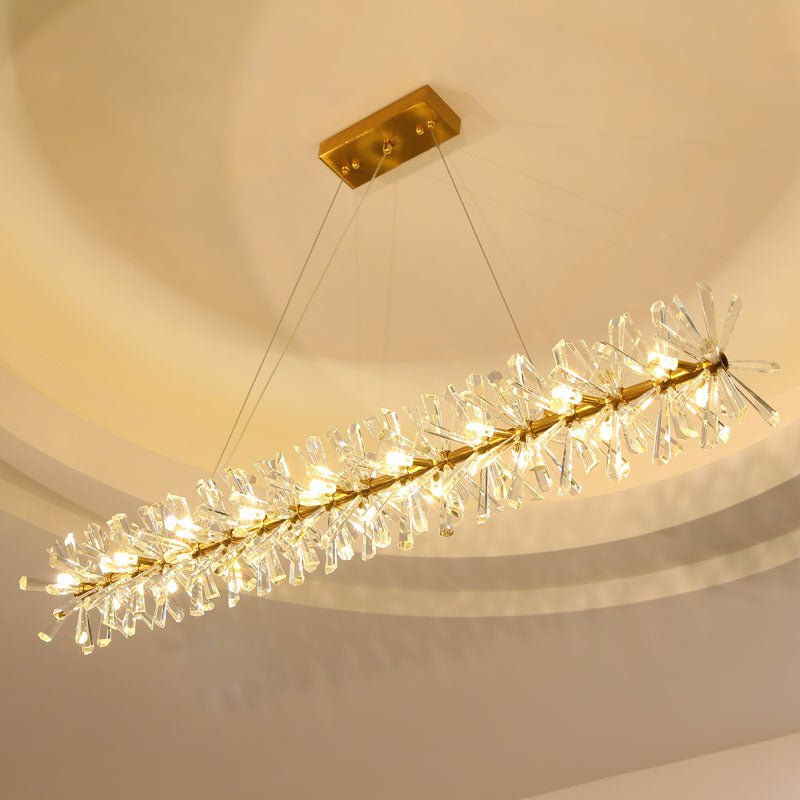 Contemporary Chandelier Glossy Ice Crystal Wheel For Living Room Hall