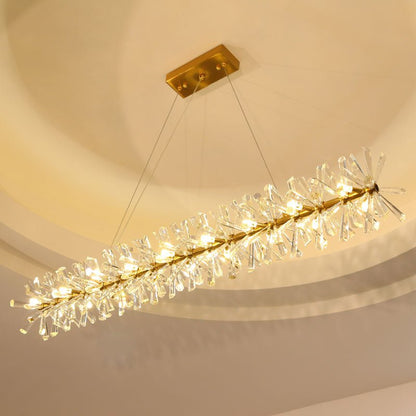 Contemporary Chandelier Glossy Ice Crystal Wheel For Living Room Hall