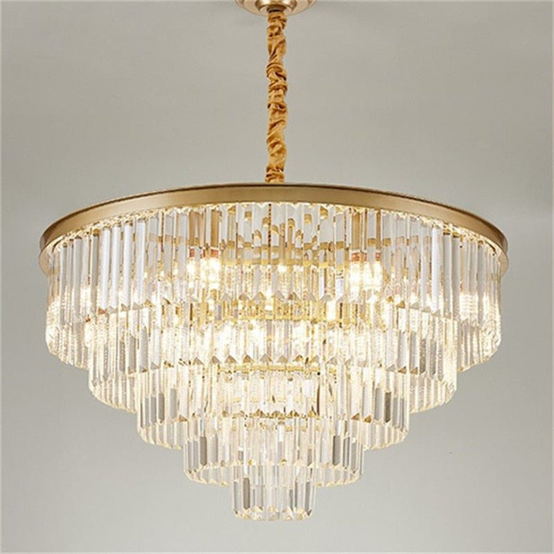 Modern Chandelier Tiered Round Crystal