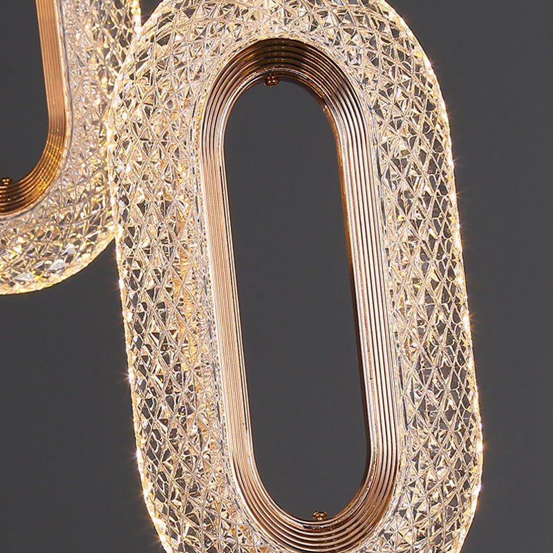 Modern Oval Or Ring Shape Acrylic Crystal Lampshade Pendant Light 