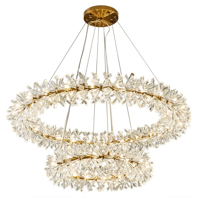 Contemporary Chandelier Glossy Ice Crystal Wheel For Living Room Hall