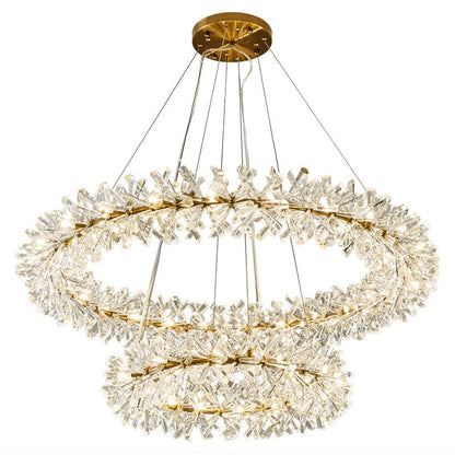 Contemporary Chandelier Glossy Ice Crystal Wheel For Living Room Hall