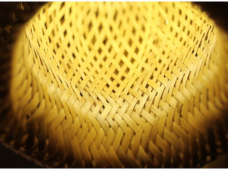 Bamboo Wicker Rattan Dome Lampshade Hand-Woven Pendant Light For Decor