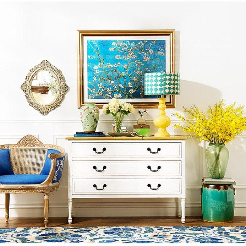 Retro eclectic home decor lighting with yellow gourd ceramic base