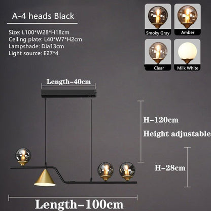 Modern Chandelier Glass Ball Shade For Kitchen Dining Room