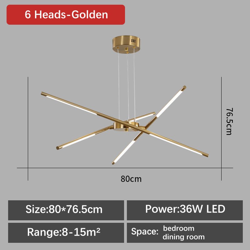 Modern Chandelier Streamlined Linear Rotatable LED For Dinning Room