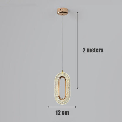 Modern Pendant Light Oval Or Ring Shape Acrylic Crystal Lampshade