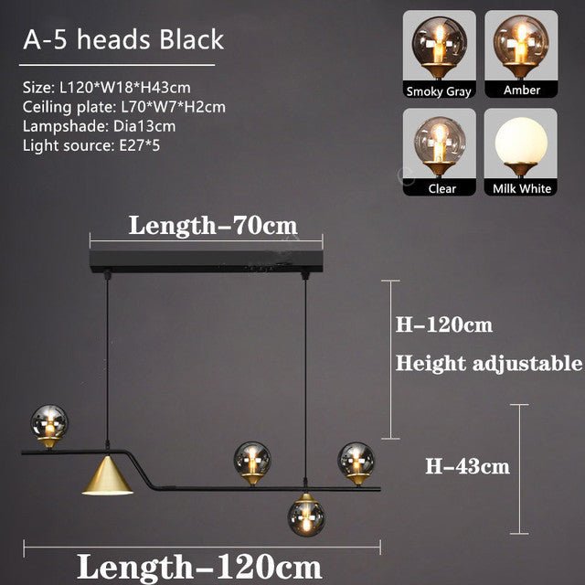 Modern Chandelier Glass Ball Shade For Kitchen Dining Room