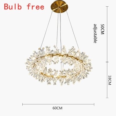 Modern Luxury Crystal Chandelier LED Ring Tiered Decorative Lighting For Living Room