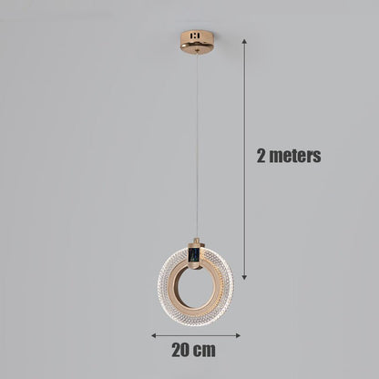 Modern Pendant Light Oval Or Ring Shape Acrylic Crystal Lampshade