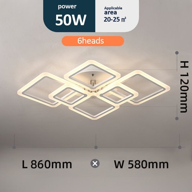 Modern LED Acrylic Ceiling Light Chandeliers Square Home Decor For living Room Bedroom