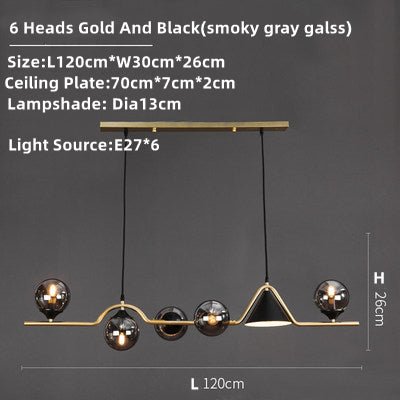 Modern Chandelier Glass Ball Shade Suspension Lamp