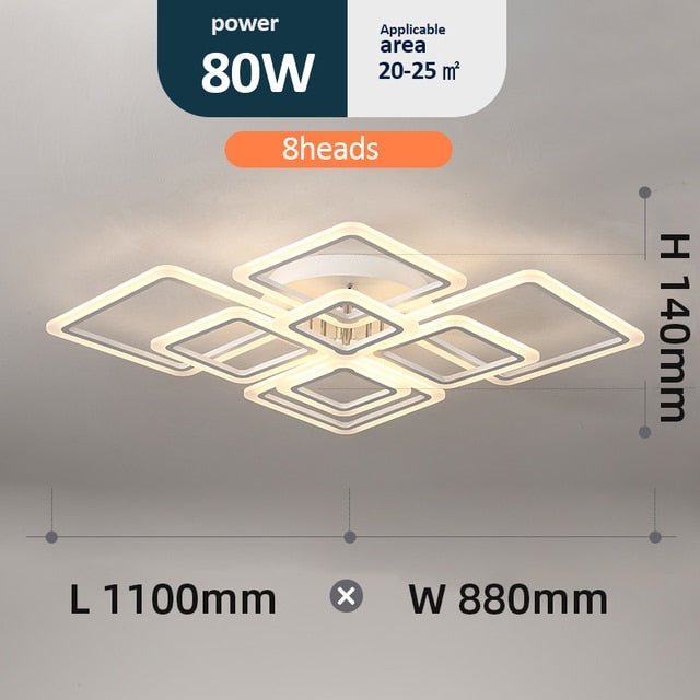 Flush Mounted Modern LED Acrylic Ceiling Light Chandeliers Square Home Decor For living Room Bedroom