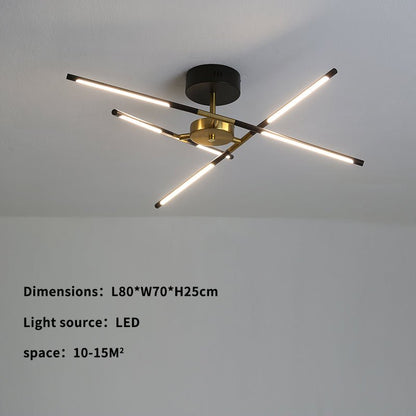 Modern Chandelier Streamlined Linear Rotatable LED For Dinning Room