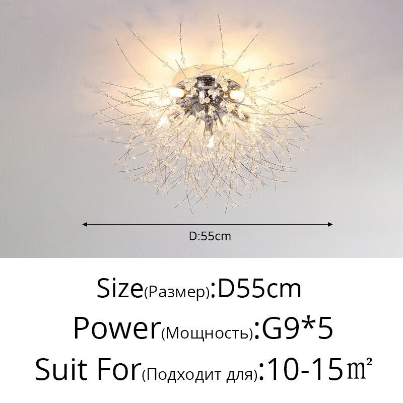 Crystal Chandelier Dandelion Starburst Shape LED Pendant Lighting