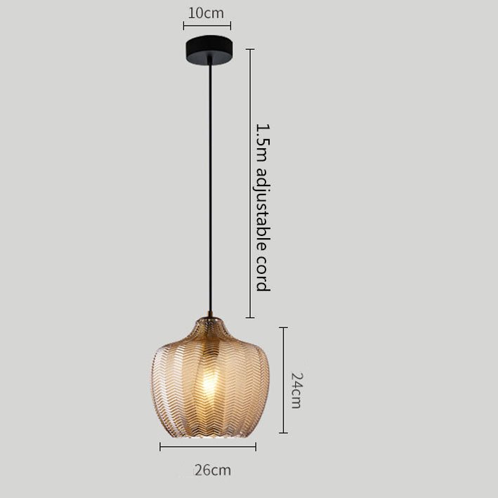 Amber/Gray Glass LED Pendant Hanging Lights For foyer