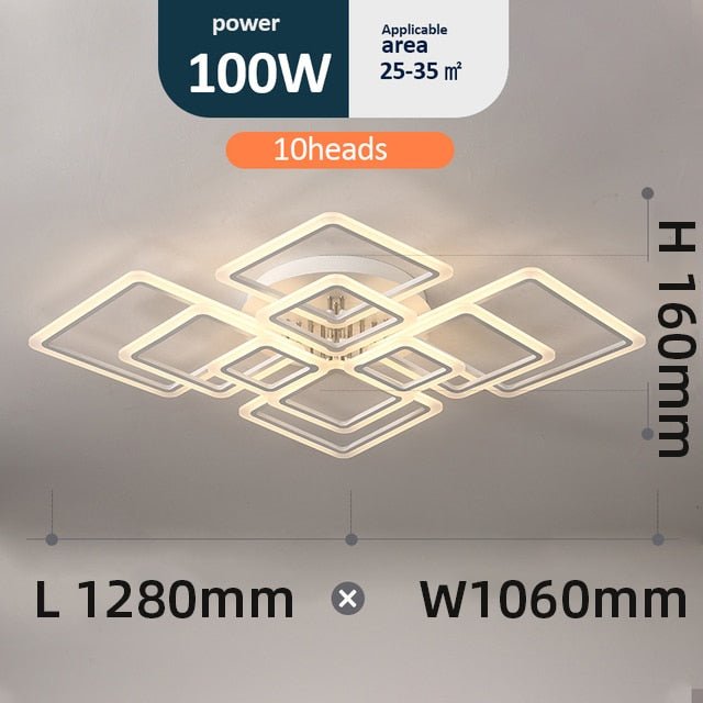 Modern LED Acrylic Ceiling Light Chandeliers Square Home Decor For living Room Bedroom