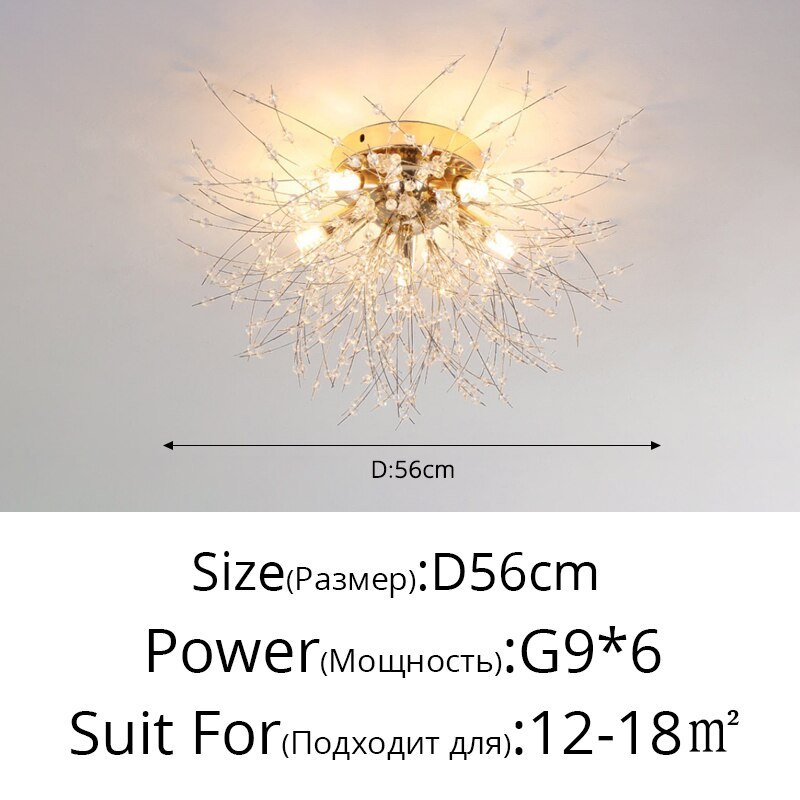 Crystal Chandelier Dandelion Starburst Shape LED Pendant Lighting
