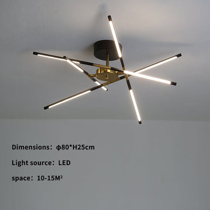 Modern Chandelier Streamlined Linear Rotatable LED For Dinning Room