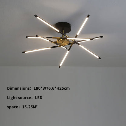 Modern Chandelier Streamlined Linear Rotatable LED For Dinning Room