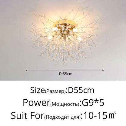 Crystal Chandelier Dandelion Starburst Shape LED Pendant Lighting