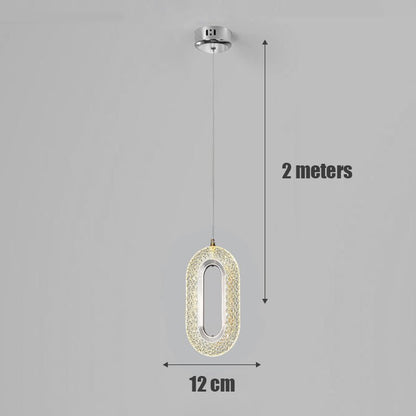 Modern Pendant Light Oval Or Ring Shape Acrylic Crystal Lampshade