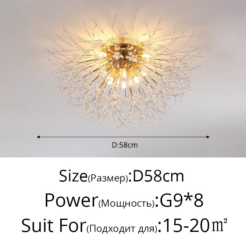 Crystal Chandelier Dandelion Starburst Shape LED Pendant Lighting