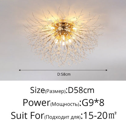 Crystal Chandelier Dandelion Starburst Shape LED Pendant Lighting